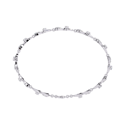 Geometric Gleam – Diamond Accent Triangle Link Bracelet in 14K Gold