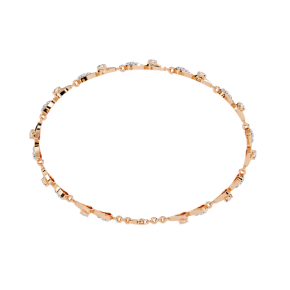 Geometric Gleam – Diamond Accent Triangle Link Bracelet in 14K Gold