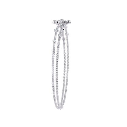 Celestial Bloom – Floral Accent Lab Diamond Bracelet in 14K Gold