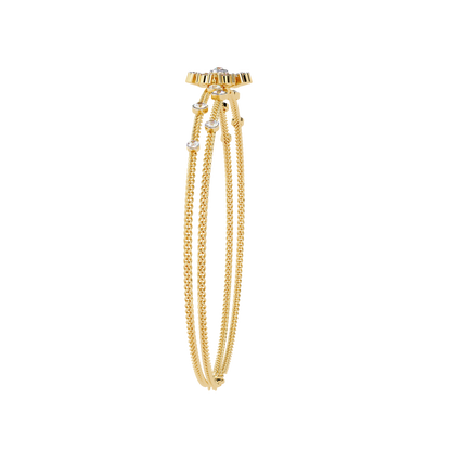 Celestial Bloom – Floral Accent Lab Diamond Bracelet in 14K Gold
