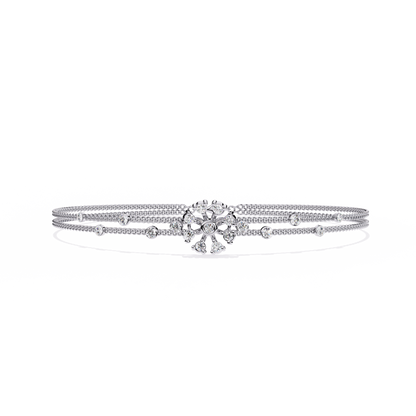 Celestial Bloom – Floral Accent Lab Diamond Bracelet in 14K Gold
