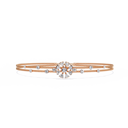 Celestial Bloom – Floral Accent Lab Diamond Bracelet in 14K Gold