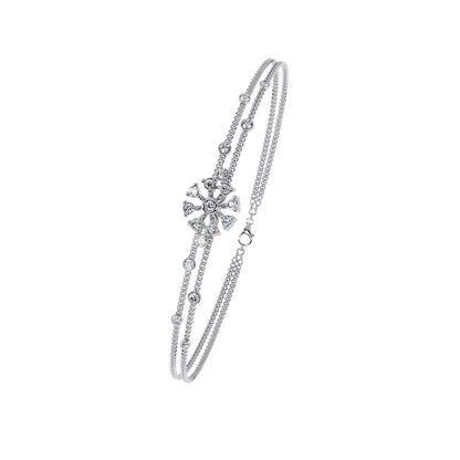 Celestial Bloom – Floral Accent Lab Diamond Bracelet in 14K Gold