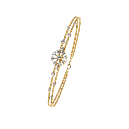 Celestial Bloom – Floral Accent Lab Diamond Bracelet in 14K Gold