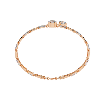 Twin Radiance – Dual Solitaire Lab Diamond Bracelet in 14K Gold
