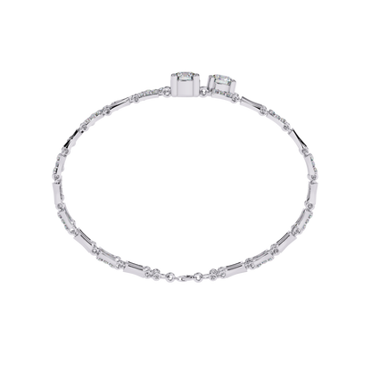 Twin Radiance – Dual Solitaire Lab Diamond Bracelet in 14K Gold