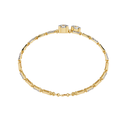 Twin Radiance – Dual Solitaire Lab Diamond Bracelet in 14K Gold