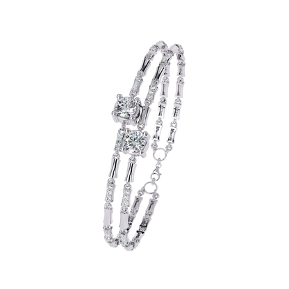Twin Radiance – Dual Solitaire Lab Diamond Bracelet in 14K Gold