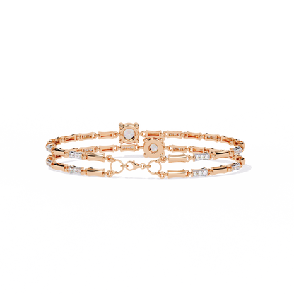 Twin Radiance – Dual Solitaire Lab Diamond Bracelet in 14K Gold