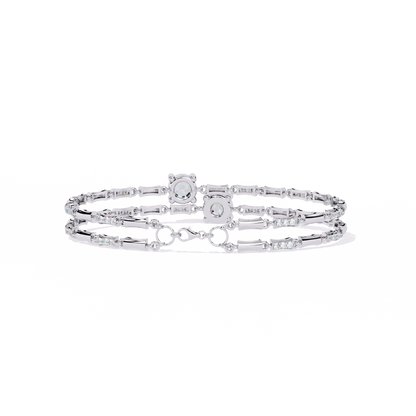 Twin Radiance – Dual Solitaire Lab Diamond Bracelet in 14K Gold
