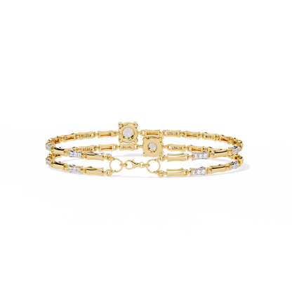 Twin Radiance – Dual Solitaire Lab Diamond Bracelet in 14K Gold