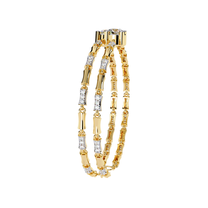 Twin Radiance – Dual Solitaire Lab Diamond Bracelet in 14K Gold