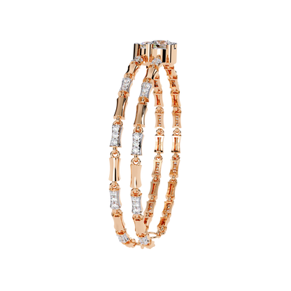 Twin Radiance – Dual Solitaire Lab Diamond Bracelet in 14K Gold