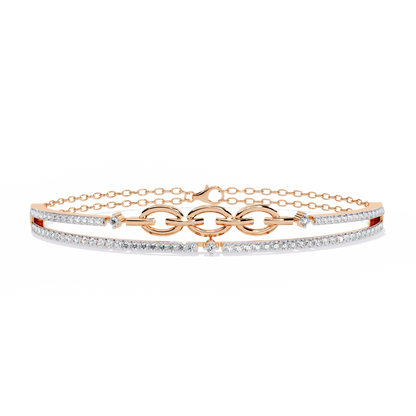 Interlink Grace – Diamond Chain Motif Bracelet in 14K Gold