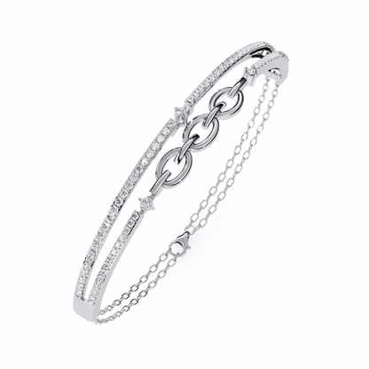 Interlink Grace – Diamond Chain Motif Bracelet in 14K Gold