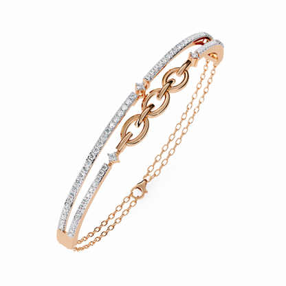Interlink Grace – Diamond Chain Motif Bracelet in 14K Gold
