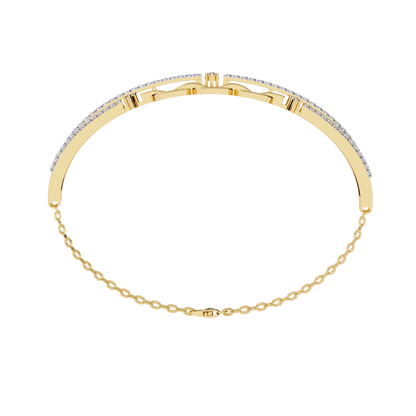 Interlink Grace – Diamond Chain Motif Bracelet in 14K Gold