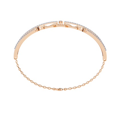 Interlink Grace – Diamond Chain Motif Bracelet in 14K Gold