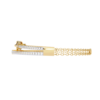 Interlink Grace – Diamond Chain Motif Bracelet in 14K Gold