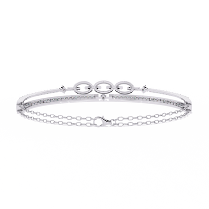 Interlink Grace – Diamond Chain Motif Bracelet in 14K Gold