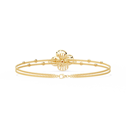 Flora Radiant – Lab Diamond Blossom Motif Bracelet in 14K Gold