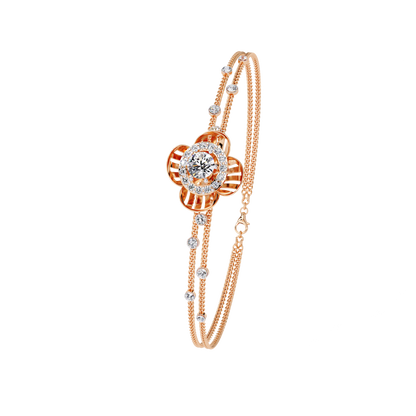 Flora Radiant – Lab Diamond Blossom Motif Bracelet in 14K Gold