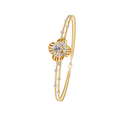 Flora Radiant – Lab Diamond Blossom Motif Bracelet in 14K Gold