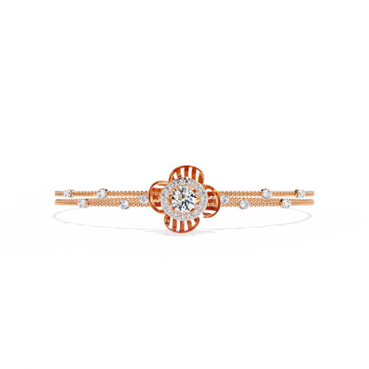 Flora Radiant – Lab Diamond Blossom Motif Bracelet in 14K Gold