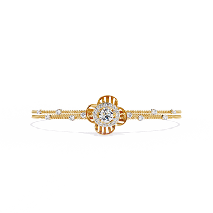 Flora Radiant – Lab Diamond Blossom Motif Bracelet in 14K Gold