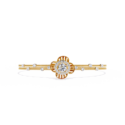 Flora Radiant – Lab Diamond Blossom Motif Bracelet in 14K Gold