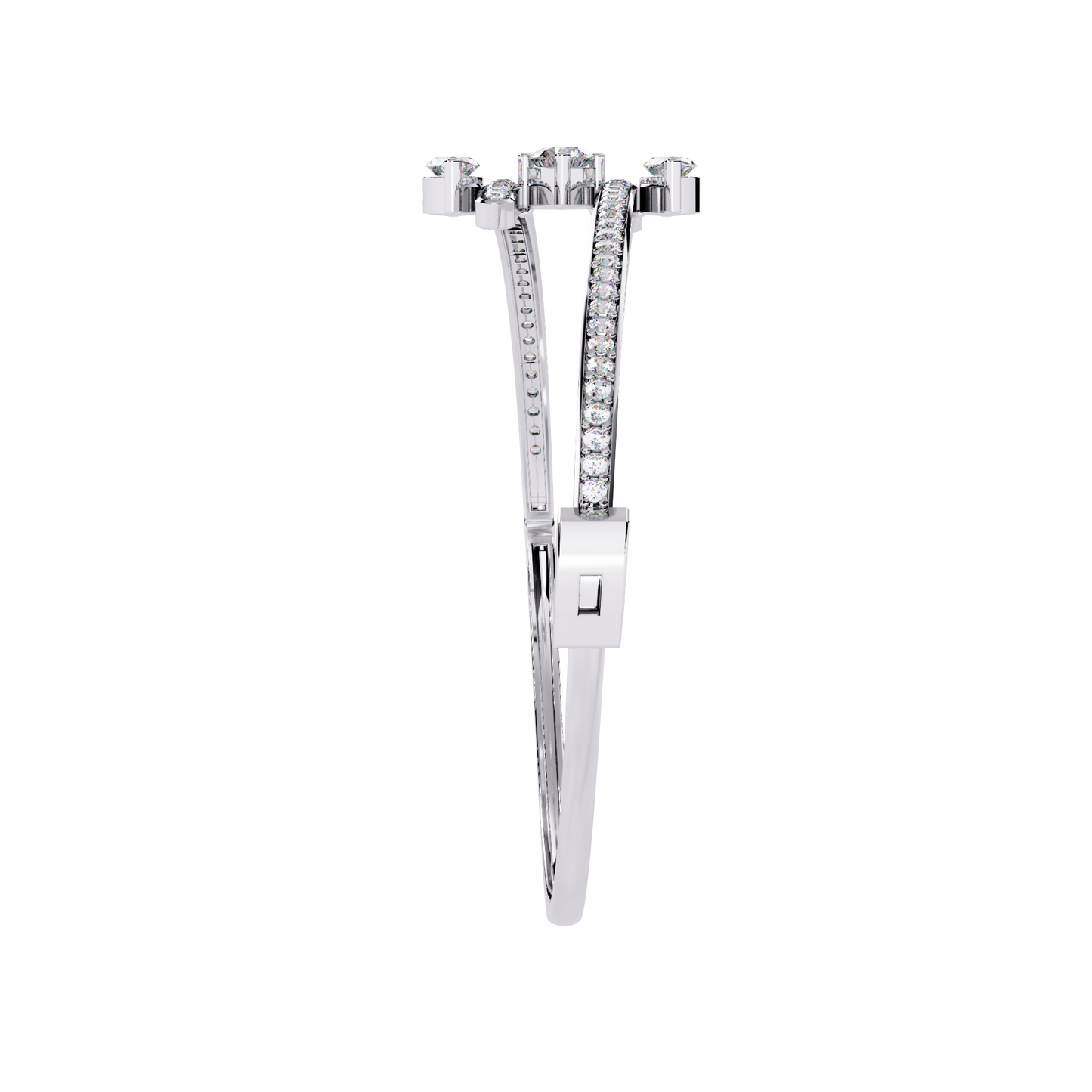 Twin Arc Radiance – Lab Diamond Marquise & Round Bracelet in 14K Gold
