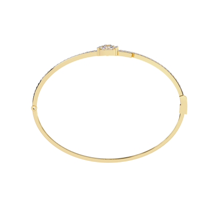 Twin Arc Radiance – Lab Diamond Marquise & Round Bracelet in 14K Gold