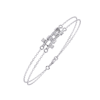 Geo-Bar – Lab Diamond Twin-Row Gold Bracelet Connector