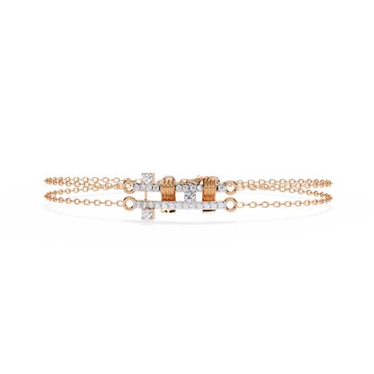 Geo-Bar – Lab Diamond Twin-Row Gold Bracelet Connector