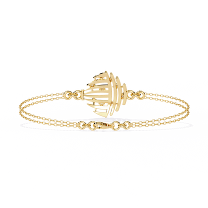 Aurora Shell – Lab Diamond Dome Link in 14K Gold