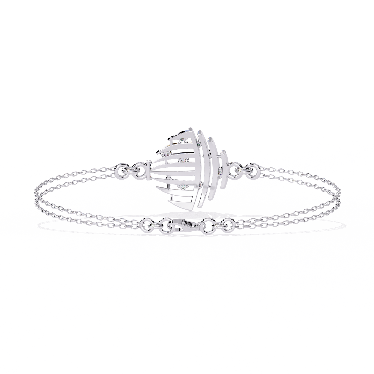 Aurora Shell – Lab Diamond Dome Link in 14K Gold