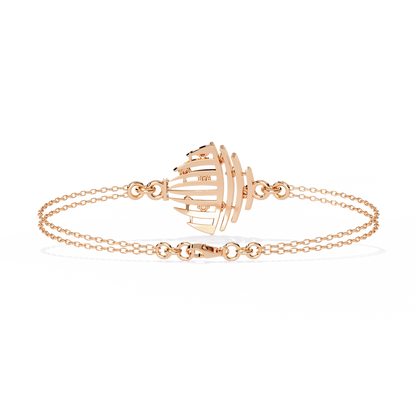 Aurora Shell – Lab Diamond Dome Link in 14K Gold