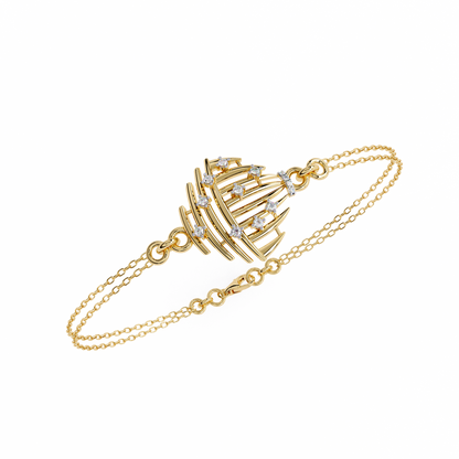 Aurora Shell – Lab Diamond Dome Link in 14K Gold