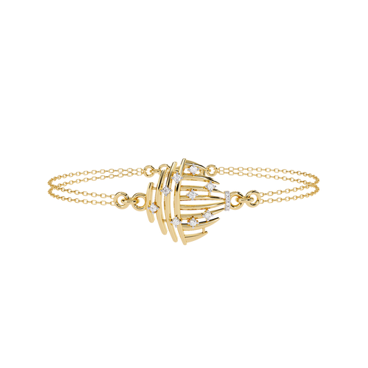 Aurora Shell – Lab Diamond Dome Link in 14K Gold