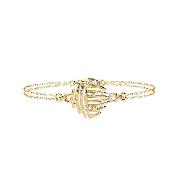 Aurora Shell – Diamond Dome Link in 14K Gold