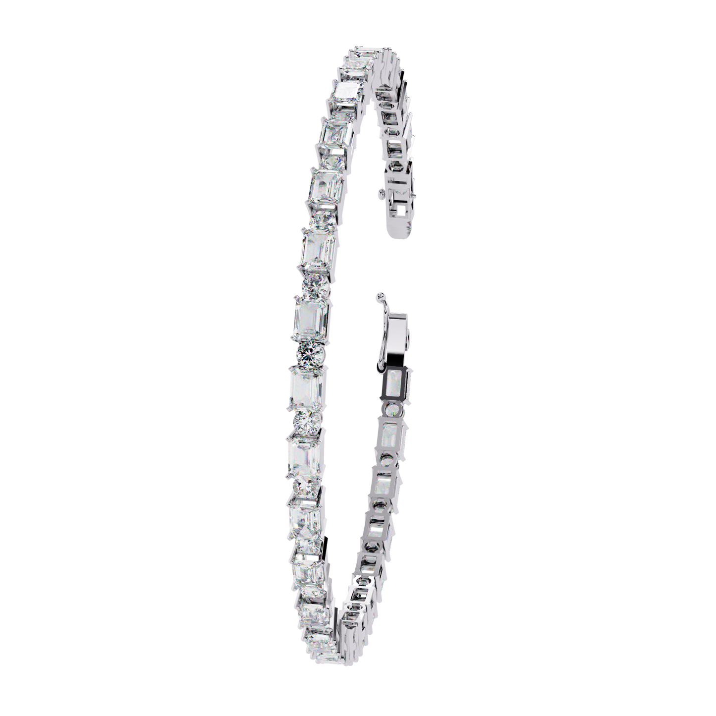 Emerald Array – Lab Diamond Tennis Bracelet with 4x3mm Cuts in 14K Gold