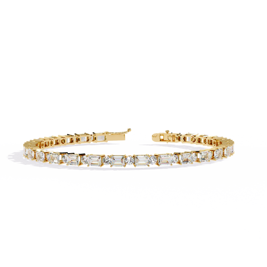 Emerald Array – Lab Diamond Tennis Bracelet with 4x3mm Cuts in 14K Gold