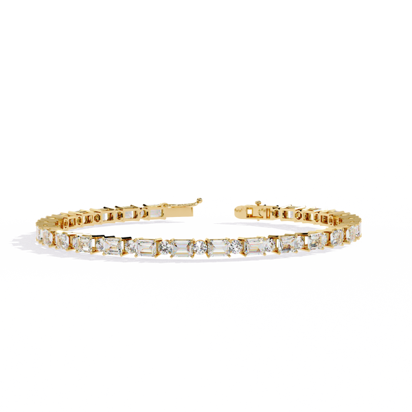 Emerald Array – Diamond Tennis Bracelet with 4x3mm Cuts in 14K Gold