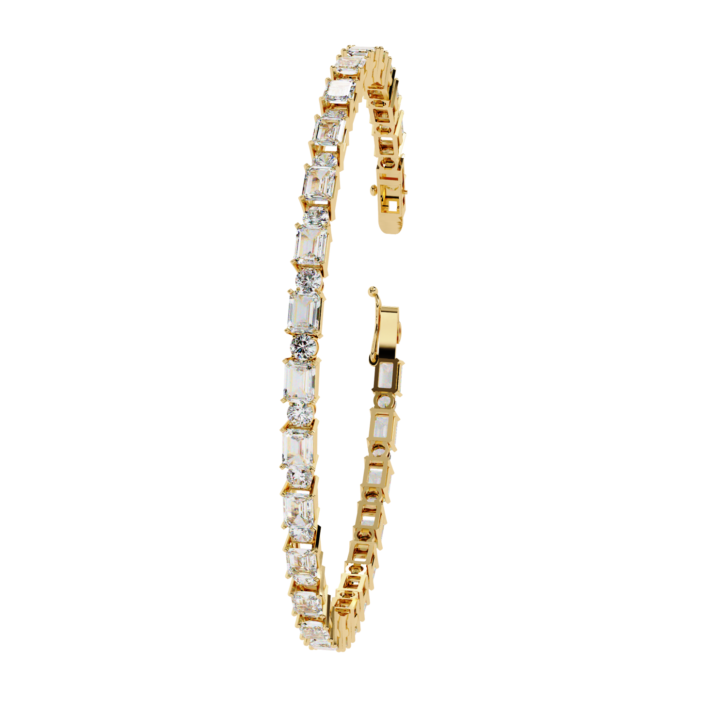 Emerald Array – Lab Diamond Tennis Bracelet with 4x3mm Cuts in 14K Gold