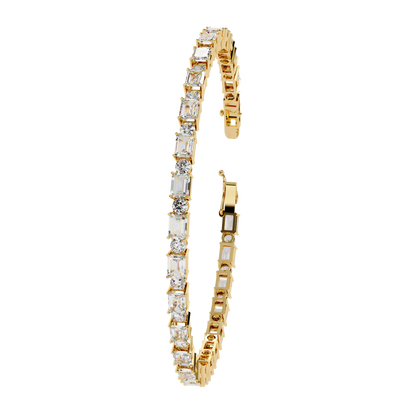 Emerald Array – Lab Diamond Tennis Bracelet with 4x3mm Cuts in 14K Gold