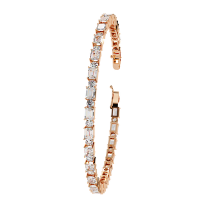 Emerald Array – Lab Diamond Tennis Bracelet with 4x3mm Cuts in 14K Gold