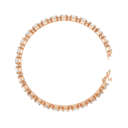 Emerald Array – Lab Diamond Tennis Bracelet with 4x3mm Cuts in 14K Gold
