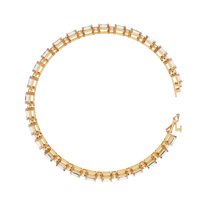 Emerald Array – Lab Diamond Tennis Bracelet with 4x3mm Cuts in 14K Gold