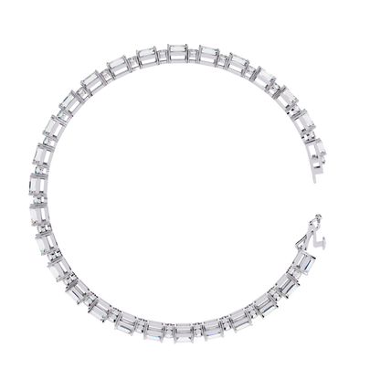 Emerald Array – Lab Diamond Tennis Bracelet with 4x3mm Cuts in 14K Gold