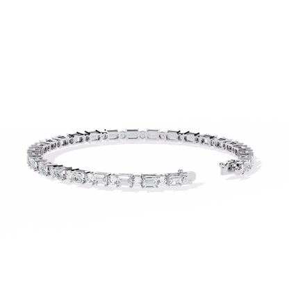 Emerald Array – Lab Diamond Tennis Bracelet with 4x3mm Cuts in 14K Gold